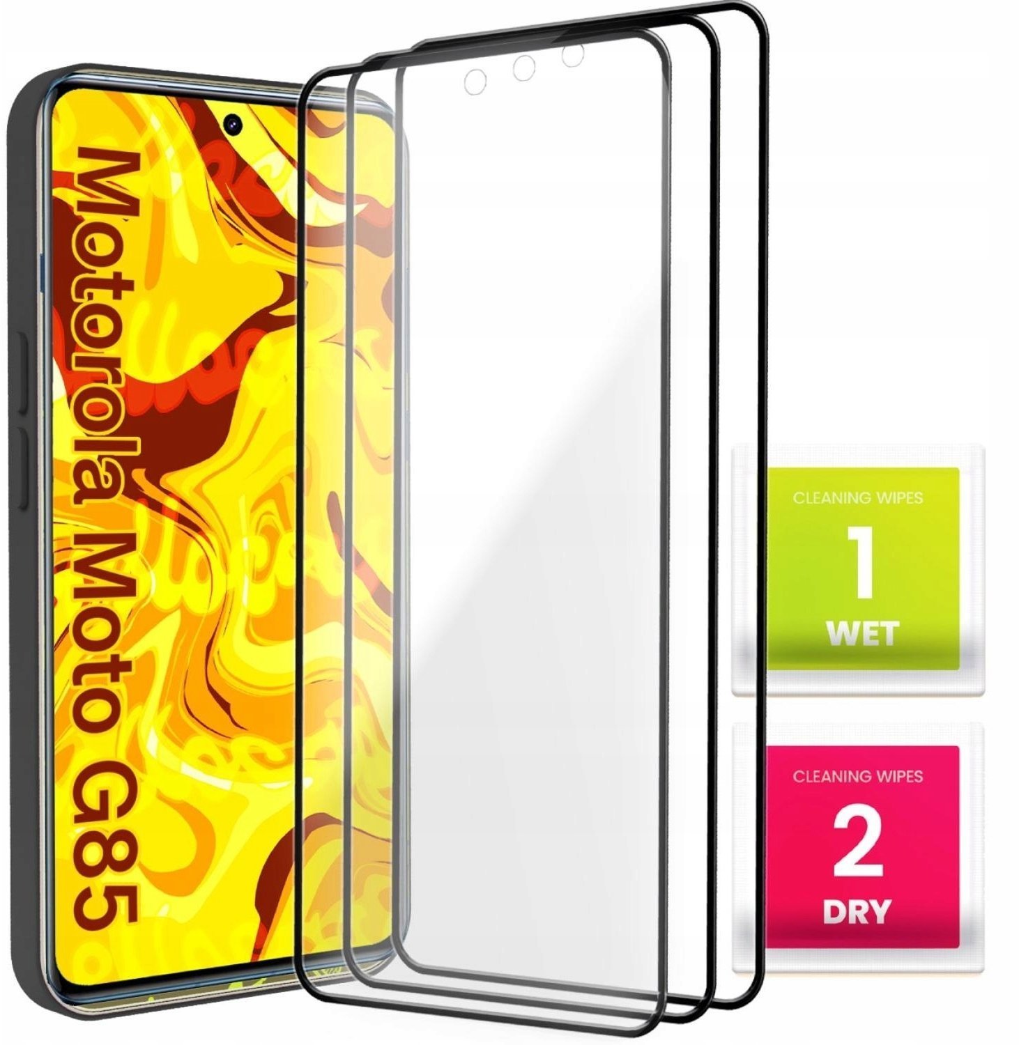 3-PAK Szkło Hartowane Do Motorola Moto G85 Pełne, Curved, Ochronne, 9H