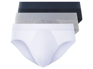 LIVERGY® Majtki slipy męskie z bawełną, 3 pary (Czarny/ szary/ biały, 4/S) - Majtki męskie - miniaturka - grafika 1