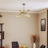 Lampy sufitowe - Alfa Żyrandol Foton, 6-punktowy, czarny/złoty - miniaturka - grafika 1