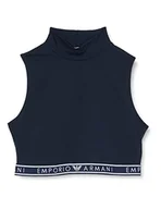 Koszulki i topy damskie - Emporio Armani Underwear Women's Icon Logoband Crop Top T-shirt, granatowy, L, morski, L - miniaturka - grafika 1