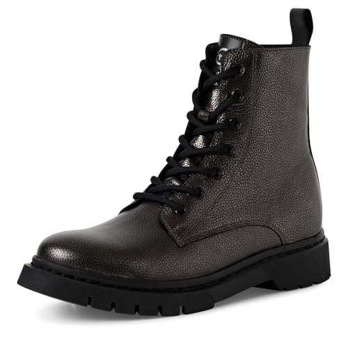 Tamaris Damskie sztyblety Lace Boot Flat 1-25054-41, Pewter, 40 EU, Pewter, 40 EU