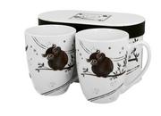Kubki - Kubki  do kawy i herbaty porcelanowe DUO CHARMING OWLS 350 ml 2 szt - miniaturka - grafika 1
