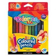 Przybory szkolne - Colorino Kredki ołówkowe trójkątne Jumbo krótkie 10 kolorów Patio - miniaturka - grafika 1