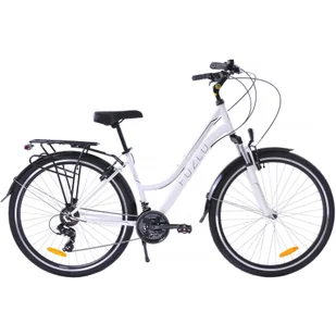 Rower trekkingowy 28 Fuzlu Core Lady amor. 18" biały/czarny/czarny połysk - Rowery - miniaturka - grafika 1