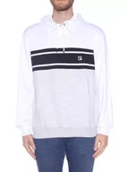Bluzy męskie - FILA Męska bluza z kapturem Breda Blocked, Light Grey Melange-Bright White-Black Beauty, XXL - miniaturka - grafika 1