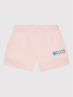 Spodnie i spodenki dla dziewczynek - Guess Szorty sportowe K2GQ11 KB4O0 Różowy Regular Fit - grafika 1