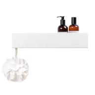 Półki łazienkowe - Półka pod prysznic łazienkowa samoprzylepna wisząca ISLA 30cm Biała LOFT ozdobna nowoczesna półka na akcesoria - miniaturka - grafika 1