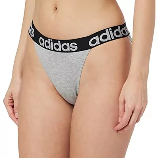 Majtki damskie - Adidas Sports Underwear Damskie majtki stringi Tanga, Szary (Heather Grey), M - grafika 1