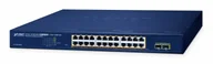 Pozostałe akcesoria sieciowe - PLANET 24-Port 10/100/1000T 802.3at PoE + 2-Port 1000X SFP Web Smart Ethernet Switch (260W PoE Budget, 802.1Q VLAN, Link Aggregation, IGMP Zarządzany L2 Gigabit Ethernet (10/100/1000) Obsługa PoE Niebieski - miniaturka - grafika 1