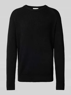 Sweter z dzianiny o kroju regular fit z dodatkiem wełny z fakturowanym wzorem - Swetry męskie - miniaturka - grafika 1