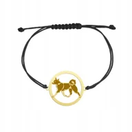 Bransoletki - Bransoletka Złota Karelski Pies na niedźwiedzie 925 Sznurek Prezent GRAWER - miniaturka - grafika 1