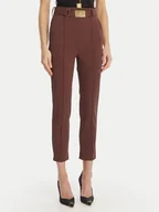 Spodnie damskie - Elisabetta Franchi Spodnie materiałowe PA-132-61E2-V350 Brązowy Regular Fit - miniaturka - grafika 1