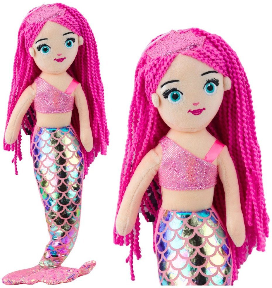 Pluszowa Syrenka Przytulanka Holograficzny Ogon Różowa 48cm LEAN Toys