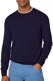 Hackett London Sweter męski Merino Cash Mix Crew, Niebieski (granatowy), XXL - Swetry męskie - miniaturka - grafika 1