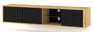 Szafki RTV - Frezowana ścienna szafka rtv dąb artisan + czarny W8-W19 - miniaturka - grafika 1