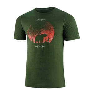 SS1265M Koszulka męska z krótkim rękawem OUTDOOR WOOL PRO ciemnozielony XXL - NIEDZWIEDŹ 4 - Koszulki męskie - miniaturka - grafika 1