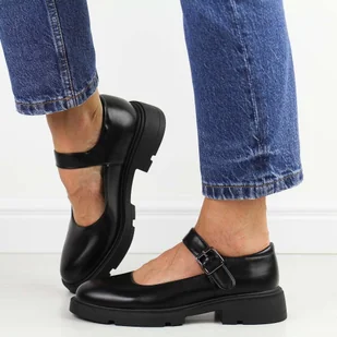 Czarne matowe półbuty damskie Vinceza 62179 - Półbuty damskie - miniaturka - grafika 1