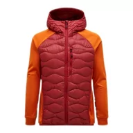 Kurtki męskie - Peak Performance Męska bluza z kapturem Helium Hybrid Hoodie kurtka, Sundried Tomato-Gold Flame, XL - miniaturka - grafika 1