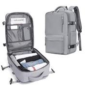 Plecaki - PLECAK turystyczny bagaż podręczny do samolotu torba podróżna szara - miniaturka - grafika 1
