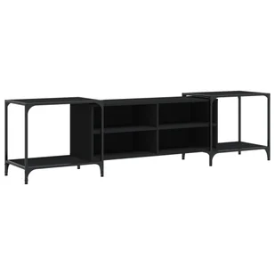 vidaXL Szafka pod TV czarna 203x37x50 cm materiał drewnopochodny - Szafki RTV vidaXL Szafka pod TV czarna 203x37x50 cm materiał drewnopochodny - Szafki RTV - miniaturka - grafika 1