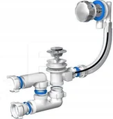 Syfony - Syfon AKCES 19975P SYFON WANNOWY KOREK AUTOMAT. POKRĘTŁO CHROM, ODEJŚCIE OBROTOWE FI 50 // SW+AUTOMAT - miniaturka - grafika 1