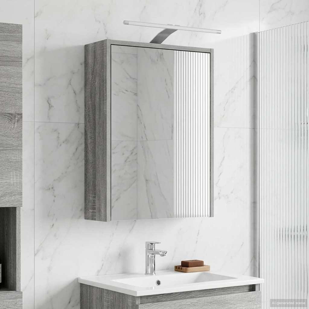 vidaXL vidaXL Szafka z lustrem do łazienki Szary Sonoma 43 x 16 x 62.5 cm