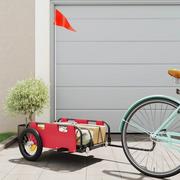 Przyczepki rowerowe - vidaXL Przyczepka rowerowa, czerwona, tkanina Oxford i żelazo - miniaturka - grafika 1