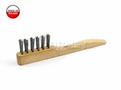 Narzędzia warsztatowe - Szczotka druciana ręczna 2-rzędowa, drut stalowy, długość: 200MM (R15.30 006-RSA) - miniaturka - grafika 1