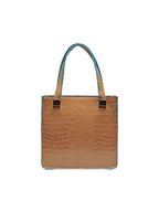 Torebki damskie - ONLY Women's ONLPETRA Croco PU Tote Bag torba na ramię, koniak/szczegóły: AIRY Blue Edge, One Size, koniak/szczegóły: Airy Blue Edge, jeden rozmiar - miniaturka - grafika 1