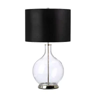 Lampy stojące - Lampa stołowa szklana chrom z czarnym abażurem Orb E27  60W Elstead - miniaturka - grafika 1