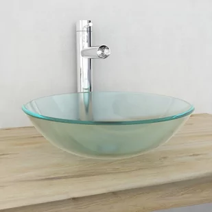 vidaXL Umywalka z matowego, hartowanego szkła 42 cm - Umywalki - miniaturka - grafika 1