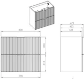 Szafki łazienkowe - UNIT DECO MASTERJERO 80 2DR NATURAL OAK - miniaturka - grafika 1