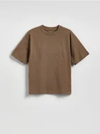 Koszulki dla chłopców - Reserved - Bawełniany t-shirt - brązowy - miniaturka - grafika 1