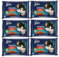Mokra karma dla kotów - FELIX Fantastic w galaretce z kurczakiem i wołowiną 12x(4x85g) - miniaturka - grafika 1