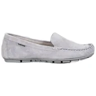 Mokasyny damskie - Klasyczne Skórzane Moksyny VINCEZA szare - Vinceza - miniaturka - grafika 1