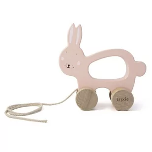 Trixie Baby Trixie Baby - Mrs Rabbit Drewniana Zabawka do Ciągnięcia - Zawieszki dla dzieci i niemowląt - miniaturka - grafika 1