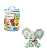 Klocki - Zestaw Klocki Clemmy 24 el. Clementoni oraz Interaktywny Pluszowy Słonik Miętowy Madej - miniaturka - grafika 1