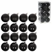Bombki - Zestaw bombek na choinkę bombki nietłukące choinkowe świąteczne czarne komplet 16 sztuk 5 cm kod: O-839131 - miniaturka - grafika 1