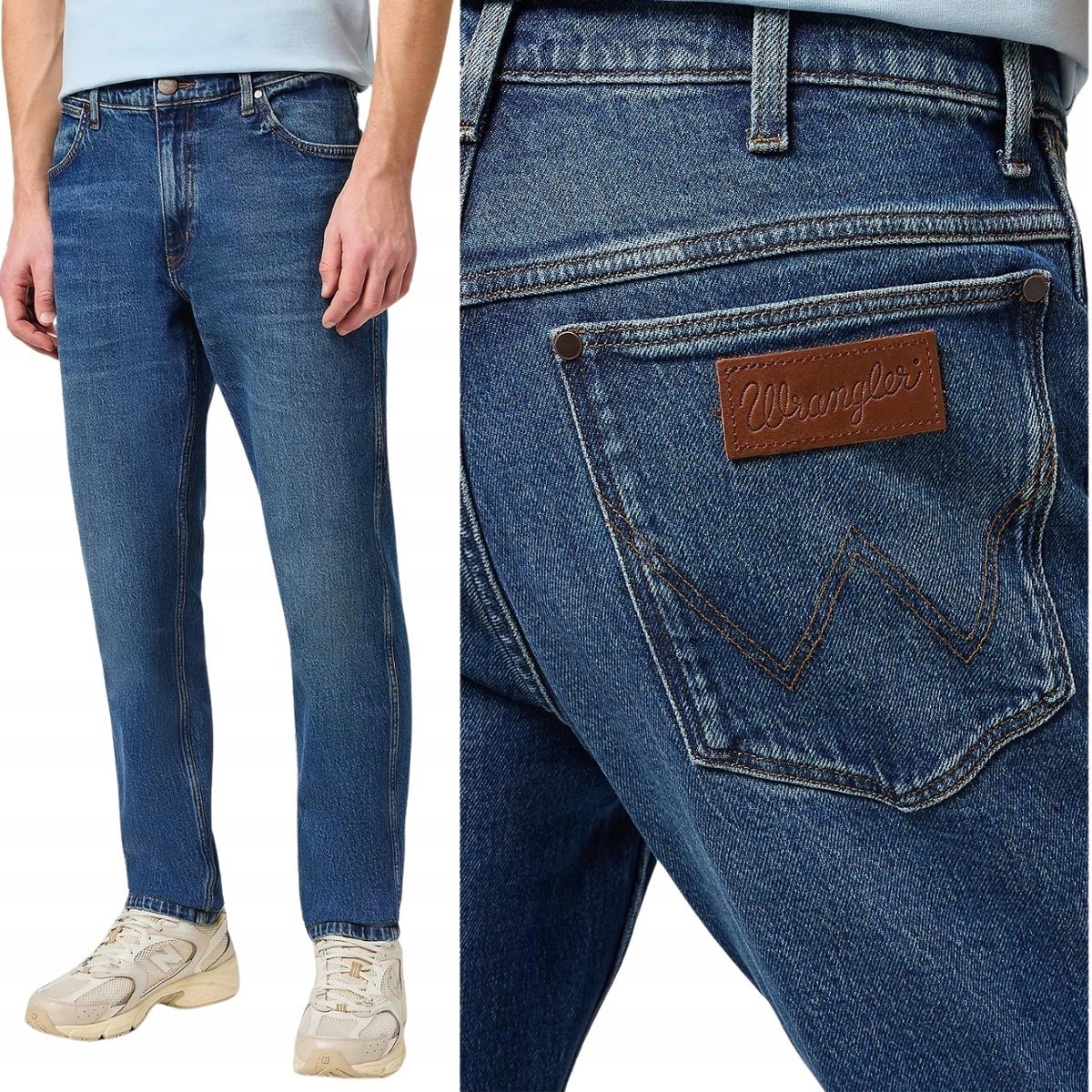 Wrangler RIVER REGULAR TAPERED Seeing Double spodnie jeansowe W38 L32