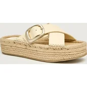 Klapki i japonki damskie - Calvin Klein Skórzane klapki - miniaturka - grafika 1