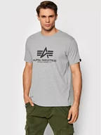 Koszulki męskie - Alpha Industries T-Shirt Basic 100501 Szary Regular Fit - miniaturka - grafika 1