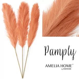 Sztuczny kwiat PAMPLY kolor koralowy ameliahome - PAMPAS/AH/PAMPLY/PEACH/110CM/3PCS - Sztuczne kwiaty - miniaturka - grafika 1