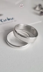 Szerokie obrączki ślubne SHINE - srebro - Pierścionki - miniaturka - grafika 1