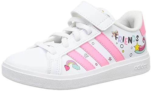 adidas Buty dziecięce Grand Court Minnie EL K Shoes-Low (Non Football)  uniseks, Ftwr White Bliss Pink Grey Two, 38 EU - Ceny i opinie na Skapiec.pl