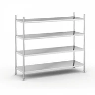 Szafy i regały magazynowe - B2B Partner Półki ze stali nierdzewnej, 1550x1500x600 mm, 4 półki WT-C200104 - miniaturka - grafika 1