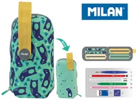 Piórniki - MILAN Multipiórnik owalny z 4 piórnikami NET & LIT zielony - miniaturka - grafika 1