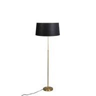 Lampy stojące - QAZQA Lampa podłogowa regulowana złota/mosiądz klosz czarny 45cm - Parte - miniaturka - grafika 1