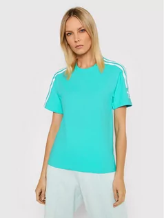 Koszulki sportowe damskie - Adidas T-Shirt adicolor Classics HF7456 Niebieski Regular Fit - grafika 1