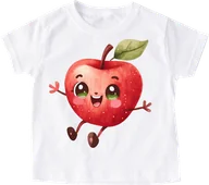 Koszulki dla dziewczynek - dziecięca Koszulka z jabłkiem na dzień jabłka jabłko11 - miniaturka - grafika 1