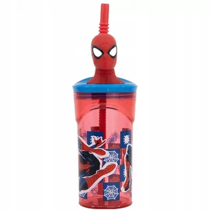 SPIDERMAN MARVEL KUBEK SZKLANKA ZE SŁOMKĄ 3D - Kubki dla dzieci - miniaturka - grafika 1